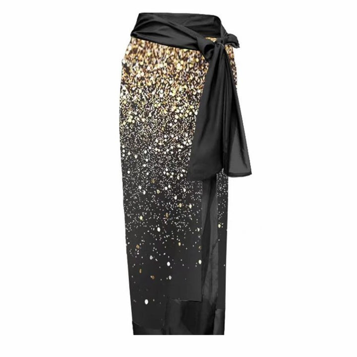 Dame badedragt med elegant omslagsnederdel og glamorøs glimmerlook Stilla