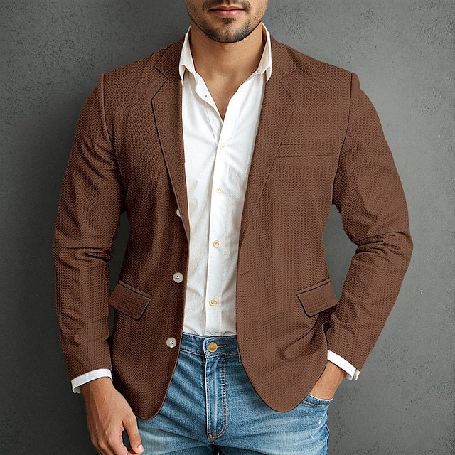 Herre elegant blazer med struktureret stof og to praktiske lommer Stilla