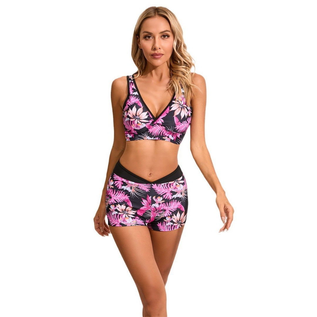 Dame sporty bikini sæt med moderigtigt top og shorts Skovae
