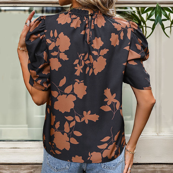Femme Puff Ærmel Floral Bluse Stilla