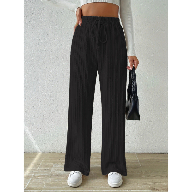 Dame hyggelig Cropped Top og løse Stretch-Bukser Sæt Stilla