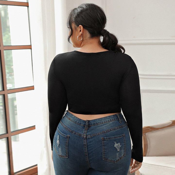 Dame elegant cropped langærmet skjorte med raffinerede snøre detaljer Stilla