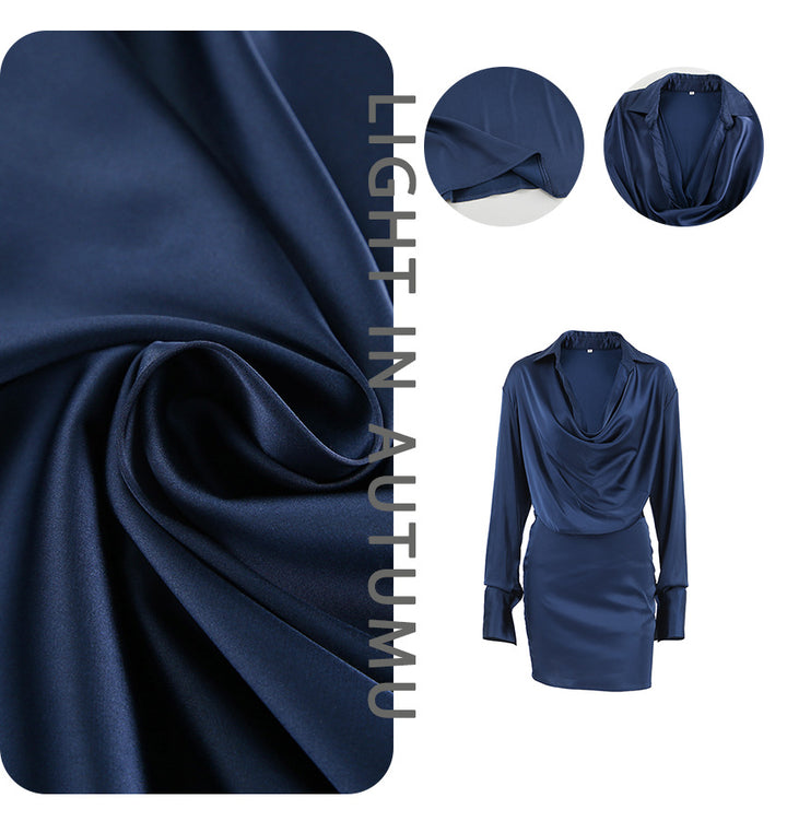 Dame Oversized Minikjole med moderne asymmetrisk snit og smart drapering Stilla