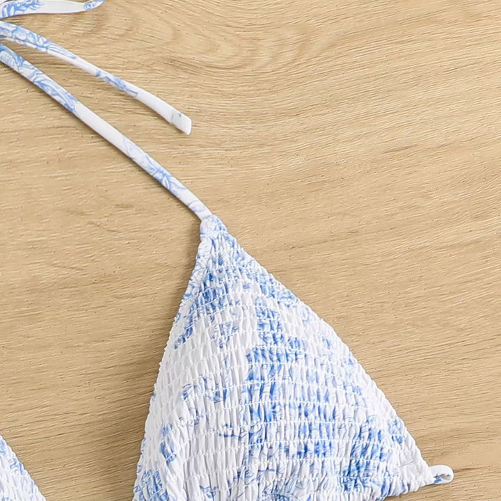 Dame triangel-bikini med justerbare snore og blikfang-ruffle Stilla