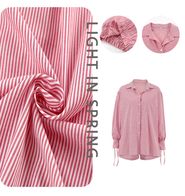 Dame Casual Pyjamasæt med stribet design og elegante detaljer Stilla