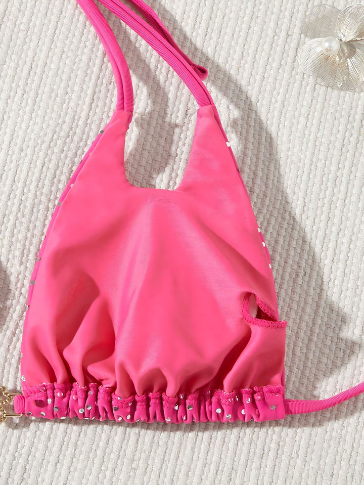 Damer Glitrende Triangel-Bikini med justerbare stropper og elegant detalje Stilla