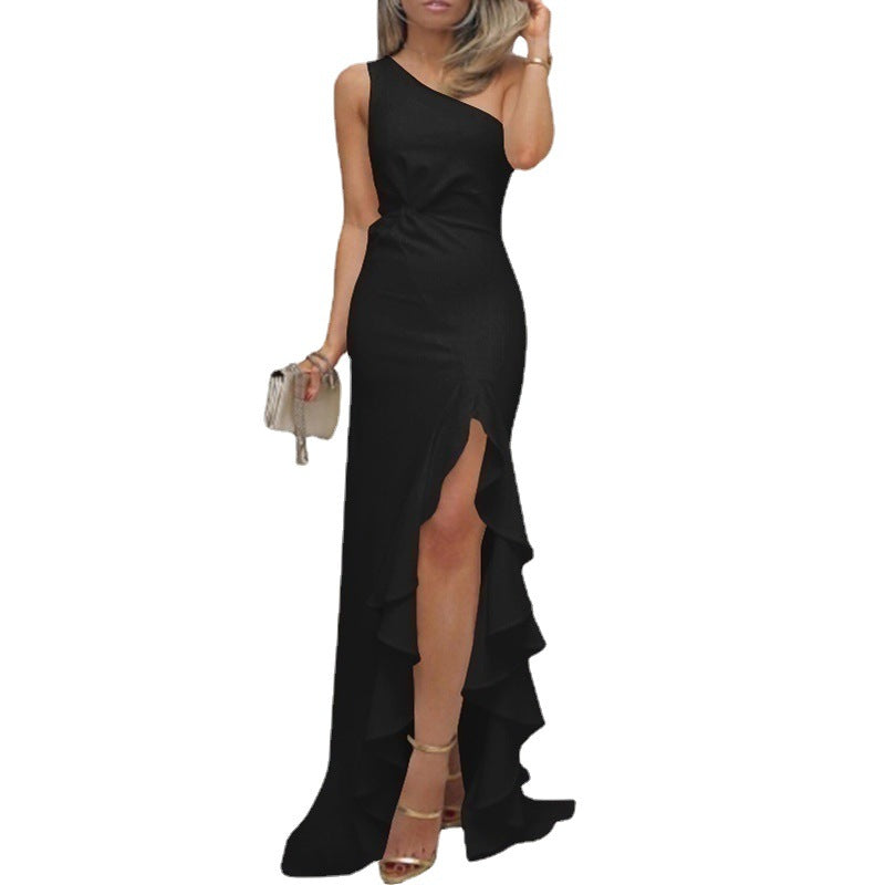 Dame Rynke asymmetrisk Maxi-kjole Stilla