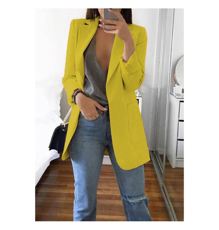 Dame elegant blazer med tætsiddende snit og praktiske lommer Skovae