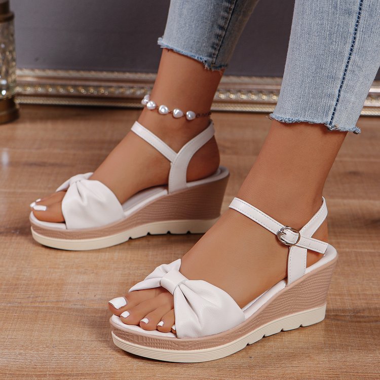 Dame Wedge-sandaler med elegant knude og behageligt fodbetræk Stilla