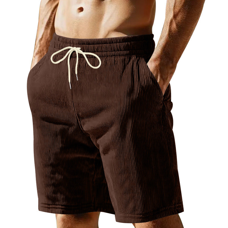 Herren knælange Bermudashorts med elastisk kant, snortræk og sidelommer Skovae