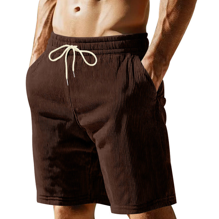 Herren knælange Bermudashorts med elastisk kant, snortræk og sidelommer Skovae