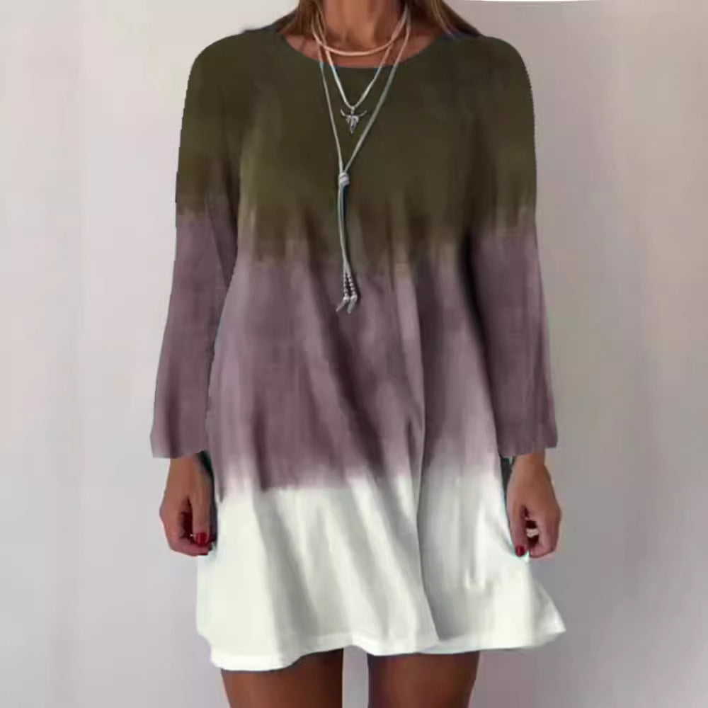 Dame fritidskjole i Dip-Dye design Stilla