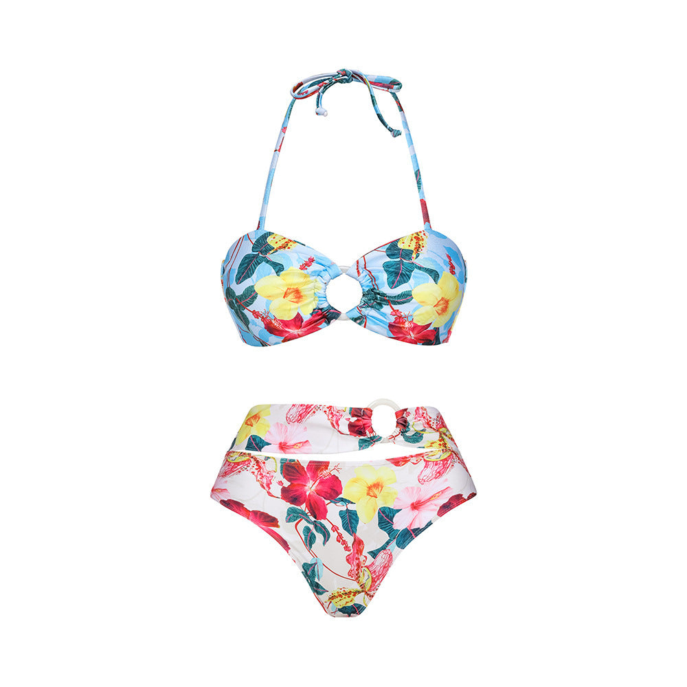 Damer bikini med rüscher og passende maxiskørt Skovae