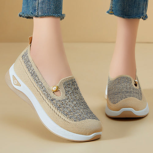 Femme Behagelige Slip-On Vandresko med Åndbart Strikdesign Stilla