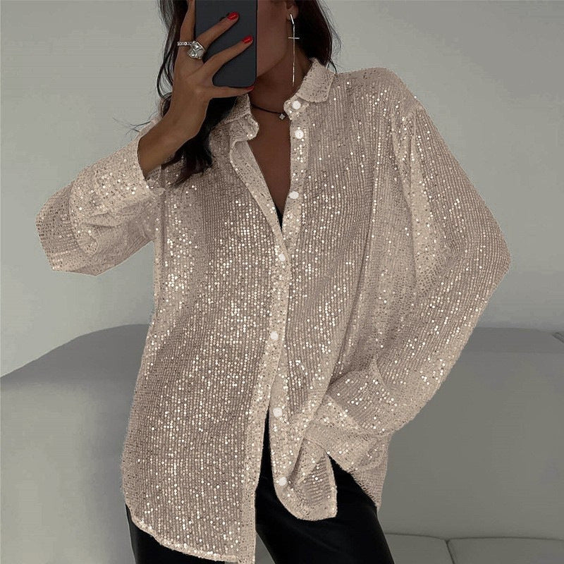 Damer Glitrende Oversize-Skjorte Stilla