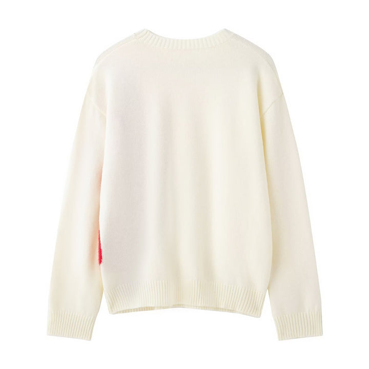 Femme Overdimensioneret Floral Strikpullover Stilla