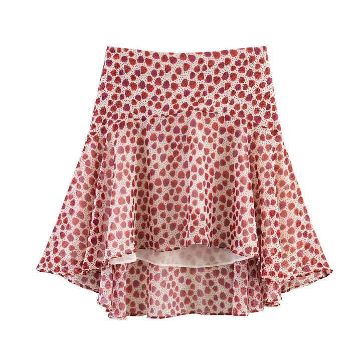 Dame Flydende Rødfalds Skirt med legende Punktedesign Skovae