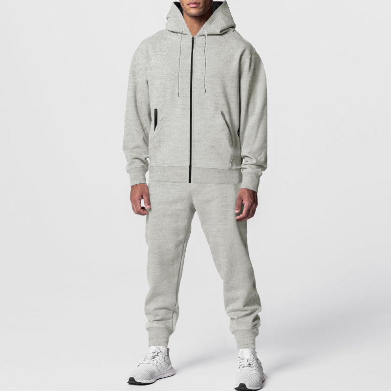 Herren nan urban zip hoodie med kængurulomme og konisk tapered joggingbukser sæt Skovae