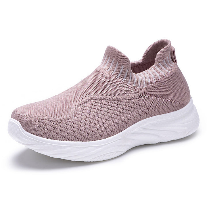 Dame Komfortable Strik-Sneakers med elastisk skaft og stødabsorberende sål Stilla