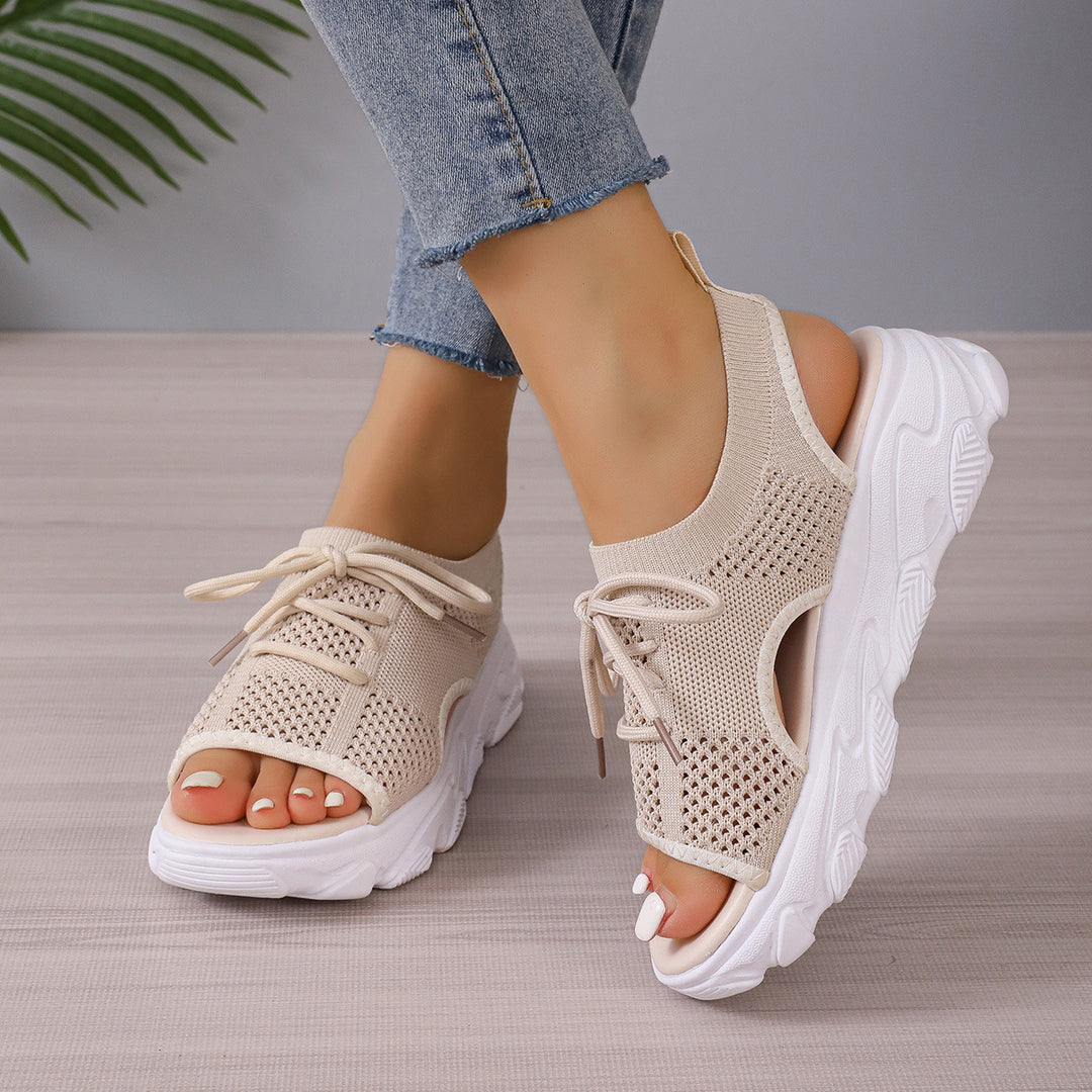 Dame mode-sandaler med luftig mesh-overflade og komfortabel hæl Stilla