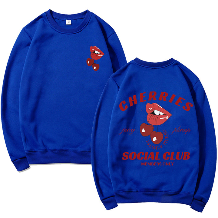 Kvinders sweatshirt med kreativt frugt- og munddesign Stilla