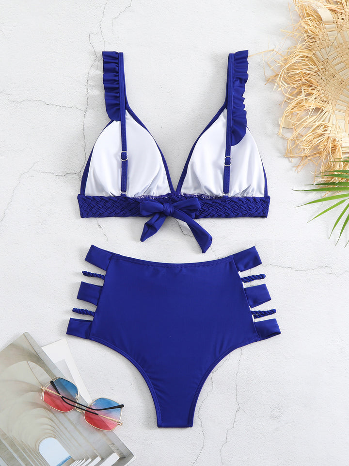 Dame bikini sæt med raffinerede ruffle detaljer og høj talje Stilla