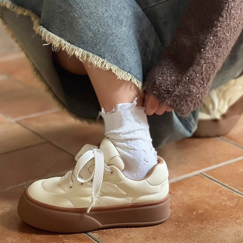 Dame Trendy Plateau-Sneakers med polstret overmateriale Stilla