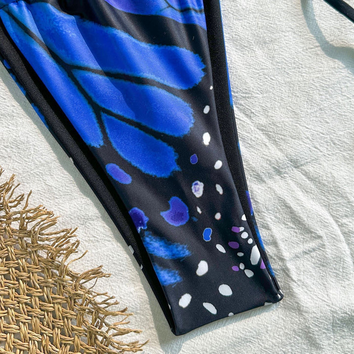 Dame Triangel-Bikini med livligt sommerfugledesign Skovae