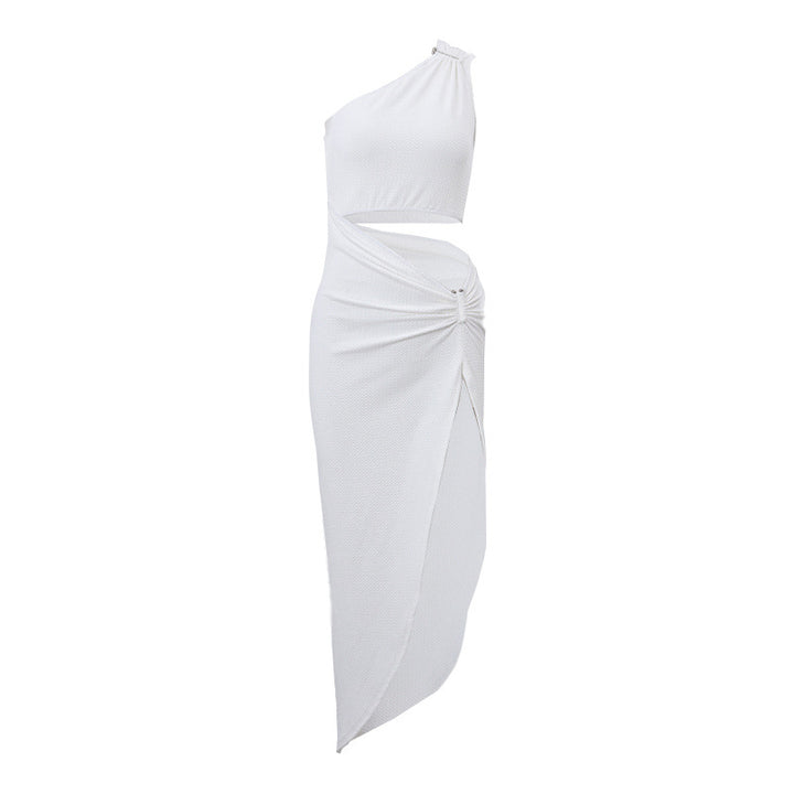 Dame En-sidet Maxikjole med Draperinger og Cut-Out Stilla