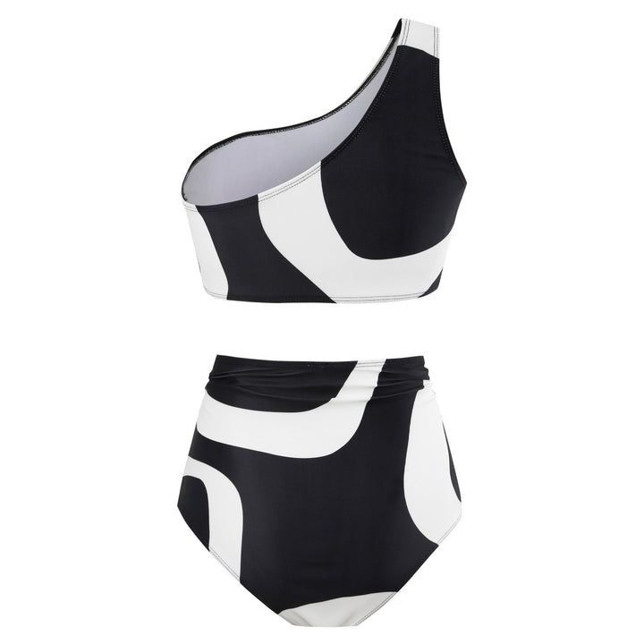 Dame bikini sæt med asymmetrisk top og elegant omslagsskjørt Skovae