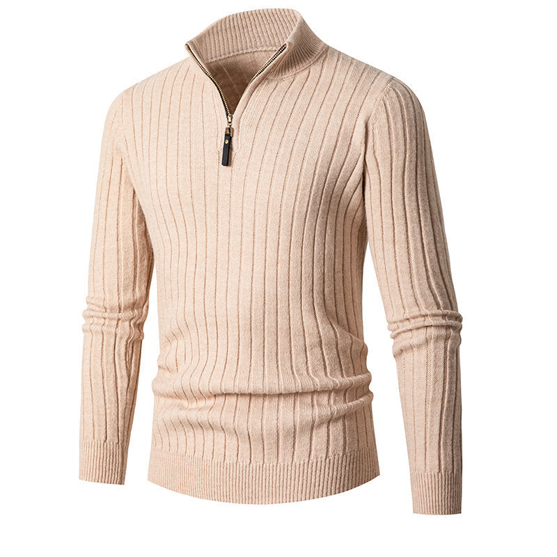 Herrer Ribstrik Zip-Up Pullover Sweater Stilla