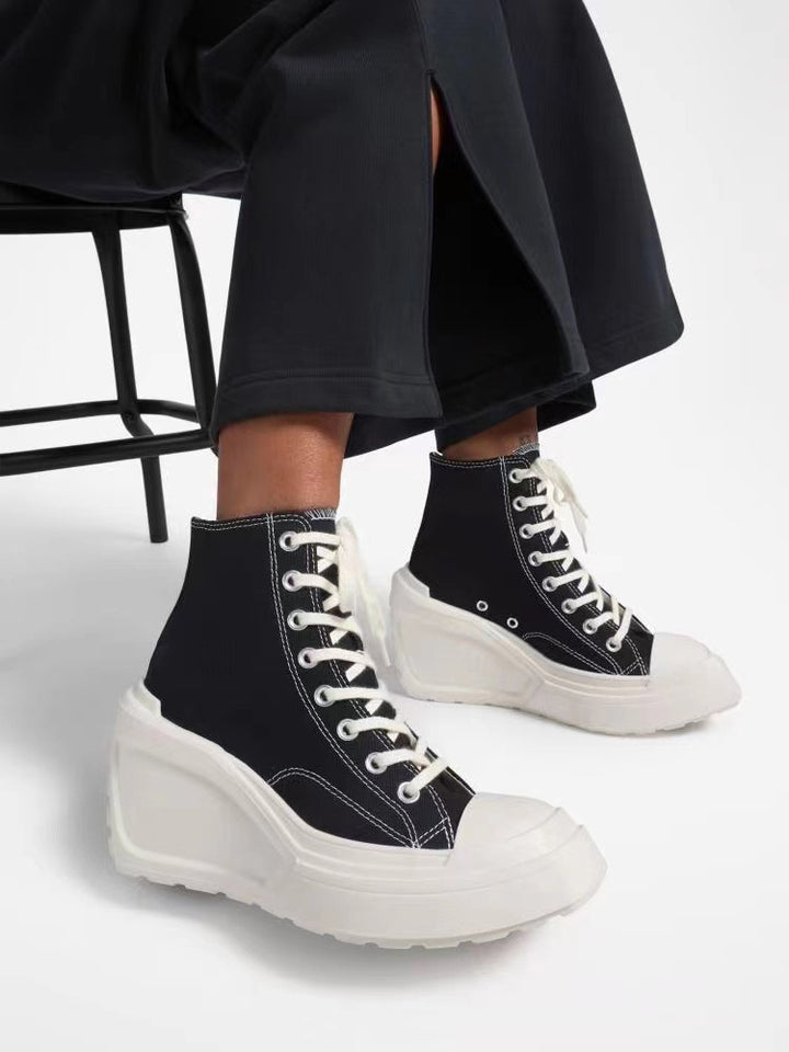 Dame High-Top Plateau-Sneakers med elastisk snørring og moderigtigt design Stilla