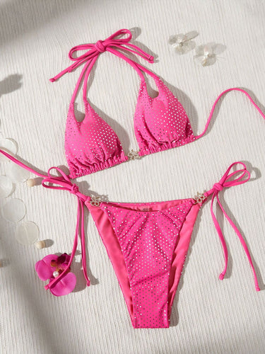 Damer Glitrende Triangel-Bikini med justerbare stropper og elegant detalje Stilla