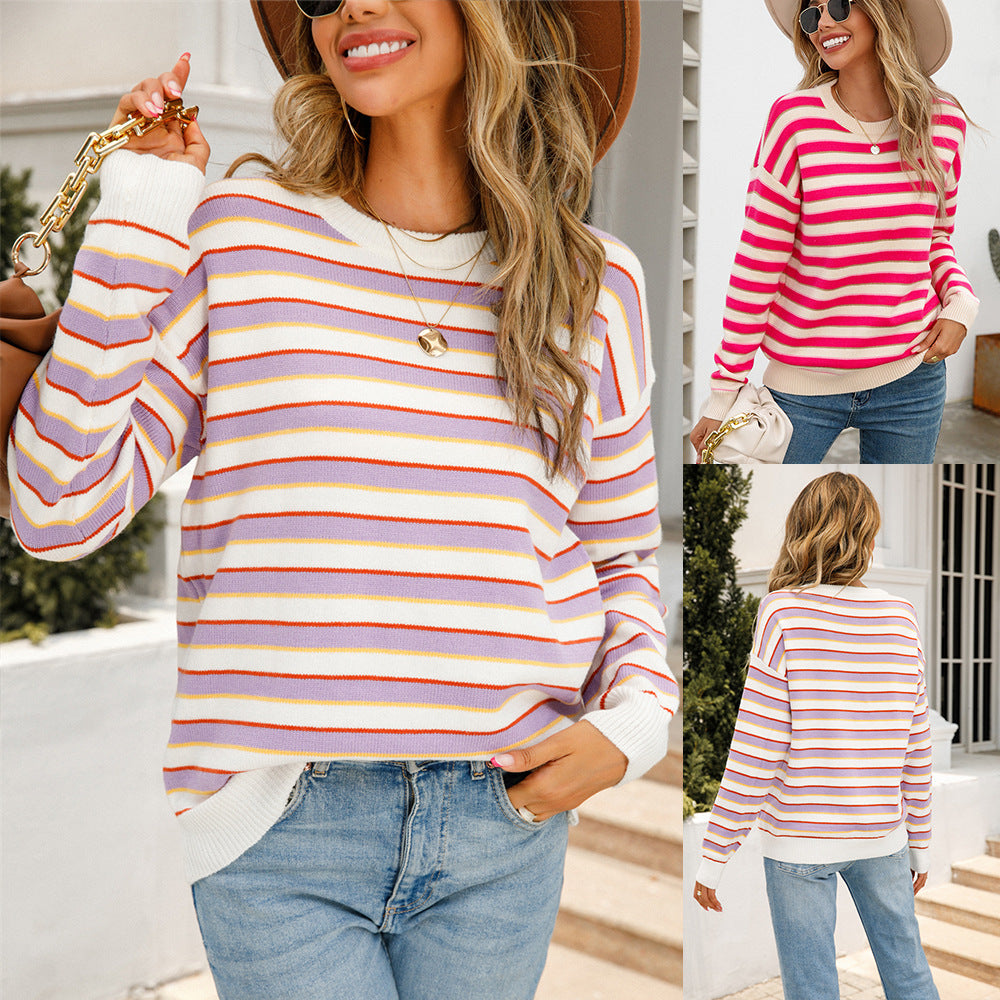 Kvinders afslappede stribede sweater Stilla