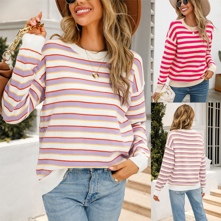 Kvinders afslappede stribede sweater Stilla