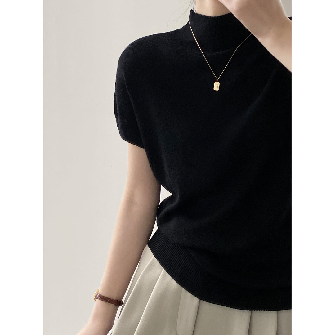 Dame elegant Kortærmet sweater med fin struktur og afslappet pasform Stilla