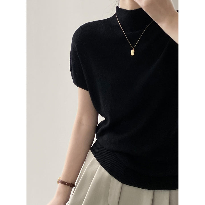 Dame elegant Kortærmet sweater med fin struktur og afslappet pasform Stilla