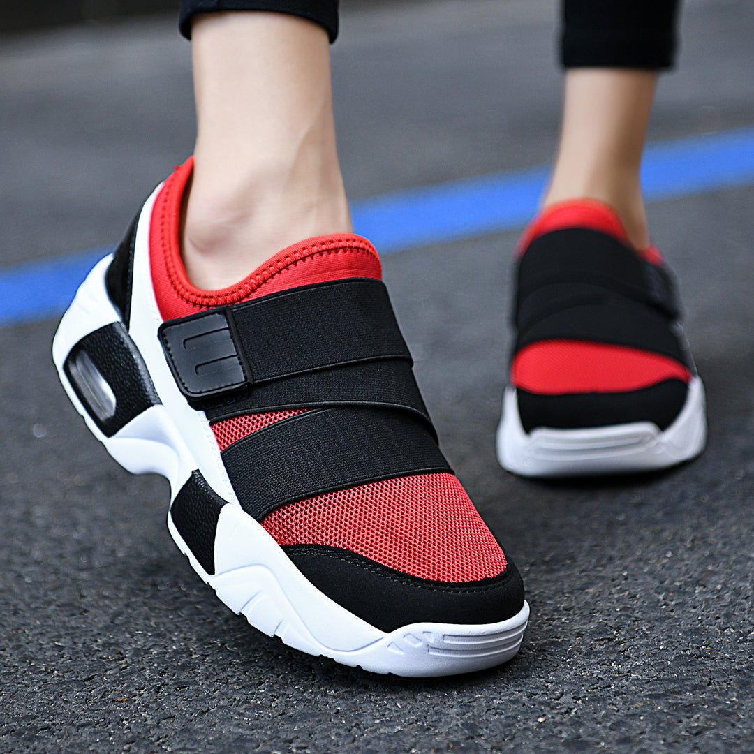 Dame nan Slip-on sneakers med bred elastisk rem, åndbart mesh og formet dæmpningssåle Skovae