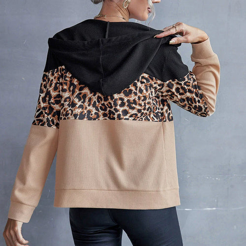 Stilla | Hoodie Løs pasform Patchwork design Lynlås Lagdelt tøj
