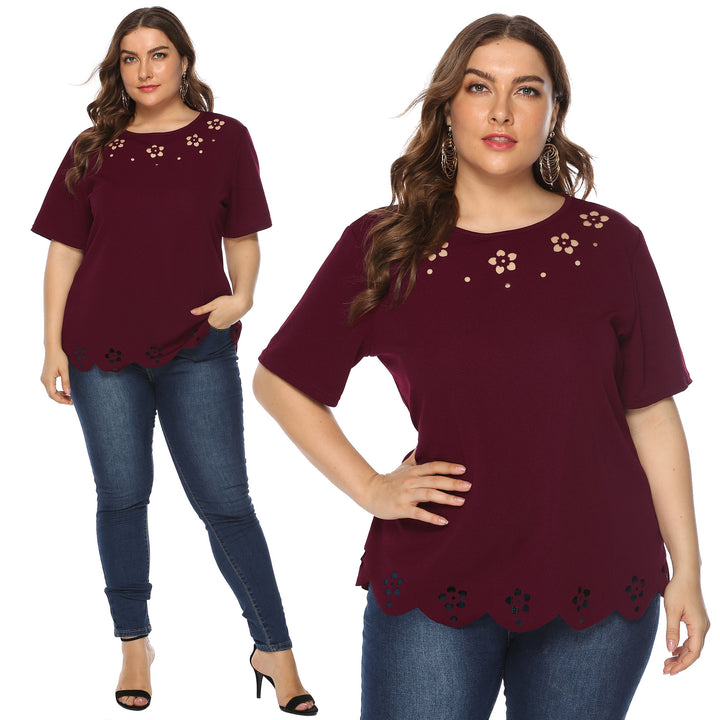 Dame elegant top med dekorative blomsterbroderier Skovae