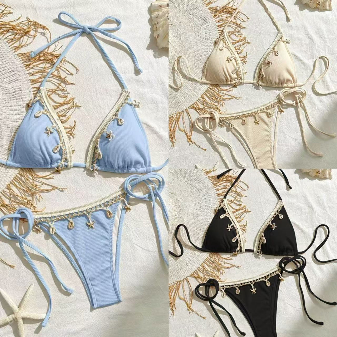 Dame triangel-bikini med legende hækle-detaljer Skovae