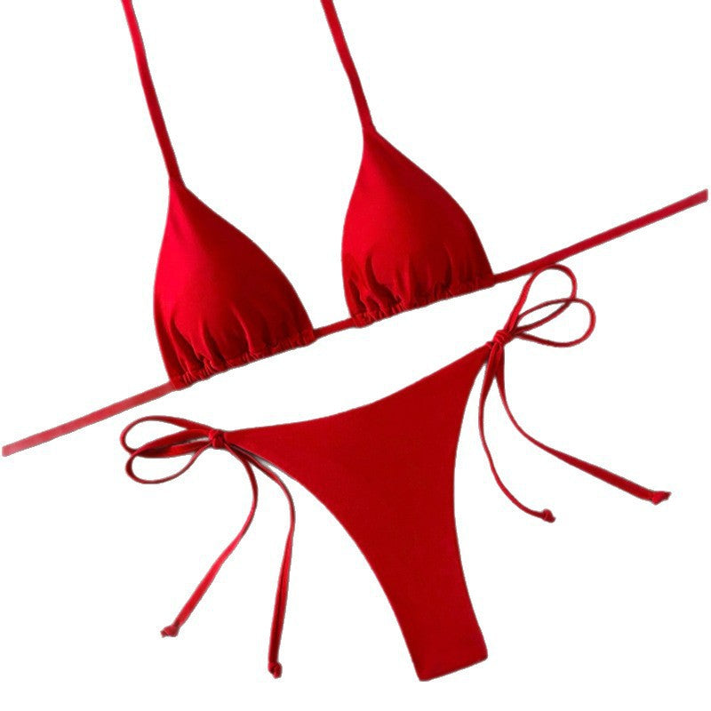 Dame Triangel-Bikini med justerbare stropper og smal trusse Skovae