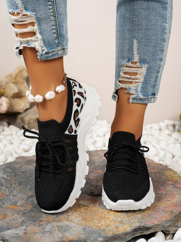 Dame Sporty Sneakers med fashionable dyremønster og åndbart overdel Stilla