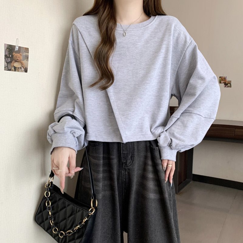 Femme Crop-Top med lange puffærmer Stilla