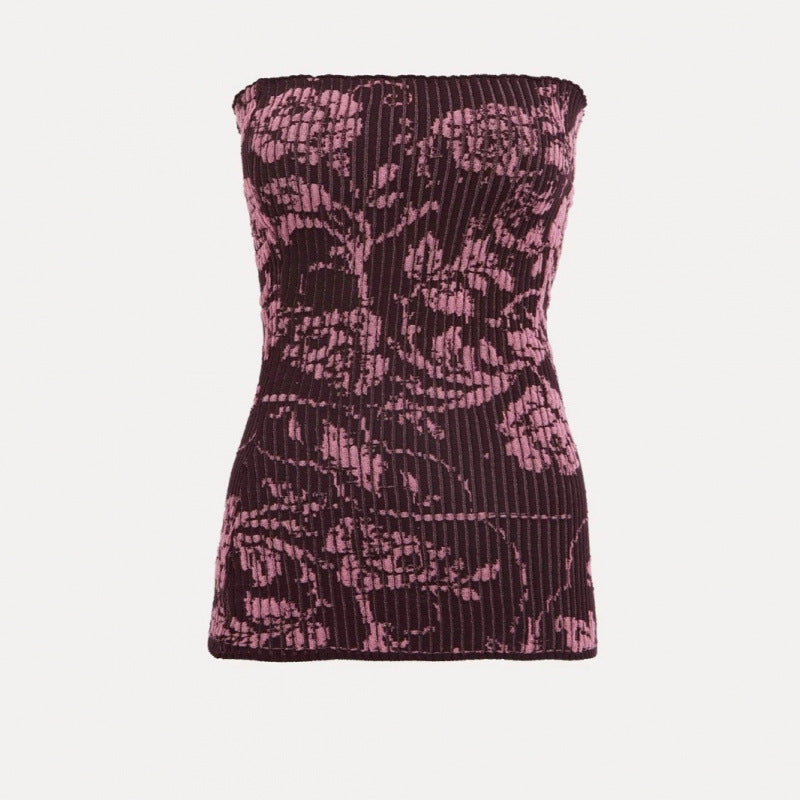 Dame Strapless Blomsterprint Top Stilla