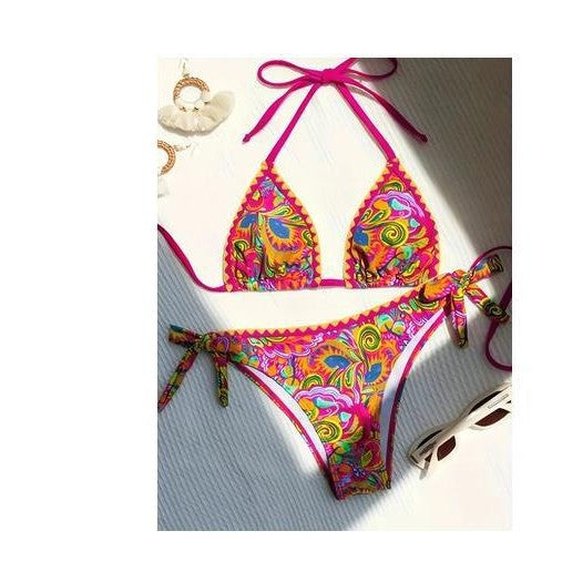 Dame justerbar bikinisæt med sidelæns Tie-Down Stilla