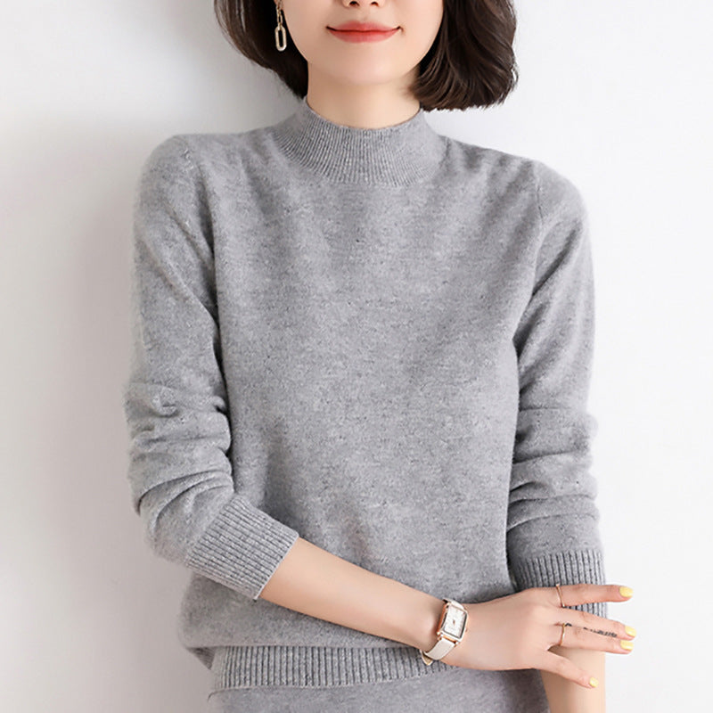 Dame elegant rullekrave sweater lavet af fin kashmirmix Stilla