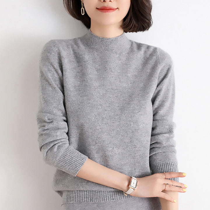 Dame elegant rullekrave sweater lavet af fin kashmirmix Stilla
