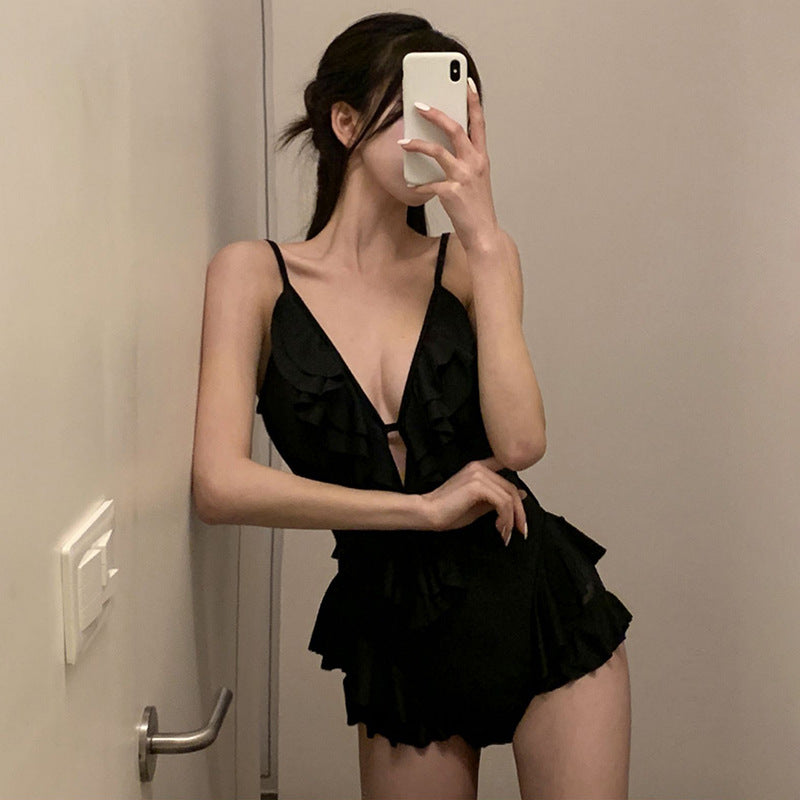 Dame Rüschen Cut-Out Éntstykke Badedragt Stilla