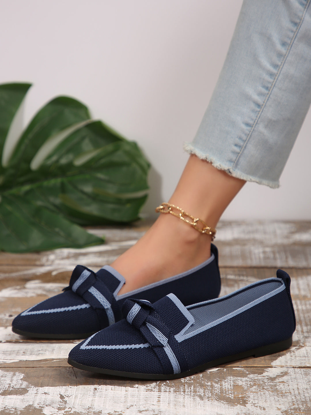 Dame Slip-On Mokasiner med elegant knude-detalje Stilla